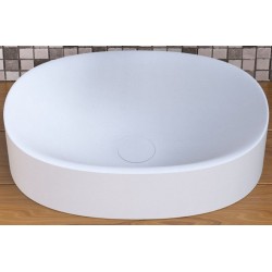 Νιπτήρας ελευθέρας τοποθέτησης 50x35x12,5 από solid surface χωρίς οπή  χωρίς υπερχείλιση 50, χρώμα: Λευκό επιφάνεια: Ματ Ελευθέρας τοποθέτησης