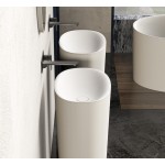 Washbasin Floor standing 50x35x90 material: Solid Surface, color: White surface: Matt Floor standing