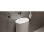 Washbasin Floor standing 50x35x90 material: Solid Surface, color: White surface: Matt Floor standing