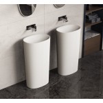 Washbasin Floor standing 50x35x90 material: Solid Surface, color: White surface: Matt Floor standing