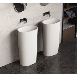 Νιπτήρας επιδαπέδιος 50x35x90 από solid surface χωρίς οπή, χωρίς υπερχείλιση, χρώμα: Λευκό επιφάνεια: Ματ Επιδαπέδιοι