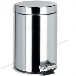 Waste bin material: Inox 5 lt Closed Floor standing, color: Chrome surface: Glossy Dustbins