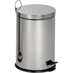 Waste bin material: Brass 12 lt Closed Floor standing, color: Chrome surface: Glossy Dustbins