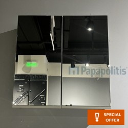 Καθρέπτης, σχήμα: Ορθογώνιο 60x62x16 από ξύλο συνθετικό με ντουλάπι, χρώμα 728, χρώμα: Μπεζ Καθρέπτες μπάνιου