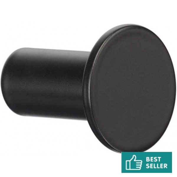 Άγκιστρο από ορείχαλκο μονό Robe Φ2,8x3,2cm, χρώμα: Μαύρο επιφάνεια: Ματ Άγκιστρα