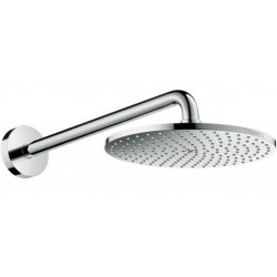 Shower head Wall-mounted 24x24 material: Brass, style: 1 spray & shower arm, 240 PowderRain, color: Chrome surface: Glossy