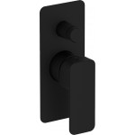 Shower tap Wall-mounted concealed - complete set 2 way material: Brass mixer With plate without hand shower, hose and holder, color: Black surface: Matt Wall-mounted - external part Shower tap Wall-mounted concealed - complete set 2 way material: Brass mixer With plate without hand shower, hose and holder, color: Black surface: Matt Wall-mounted - external part