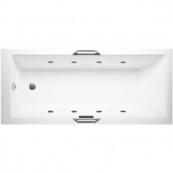 Μπανιέρα υδρομασάζ ορθογώνια 170x75 από ενισχυμένο ακρυλικό επιφάνεια: Γυαλιστερή βαρέως τύπου, carronite, 240lt, χρώμα: Λευκό Ορθογώνιες