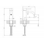 Wash basin tap Deck-mounted material: Inox mixer S size Without waste, color: Black surface: Matt Deck-mounted