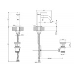Wash basin tap Deck-mounted material: Inox mixer S size With pop-up waste set, color: Bronze surface: Brushed Deck-mounted