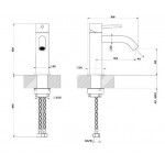 Wash basin tap Deck-mounted material: Inox mixer S size Without waste Flessa, Brushed Steel, color: Chrome surface: Brushed Deck-mounted Wash basin tap Deck-mounted material: Inox mixer S size Without waste Flessa, Brushed Steel, color: Chrome surface: Brushed Deck-mounted
