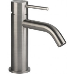 Wash basin tap Deck-mounted material: Inox mixer S size Without waste Flessa, Brushed Steel, color: Chrome surface: Brushed