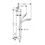 Βέργα ντους 95cm από ορείχαλκο 110 Vario με τηλέφωνο & σπιράλ, χρώμα: Χρωμέ επιφάνεια: Γυαλιστερή Βέργες ντους
