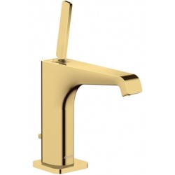 Wash basin tap Deck-mounted material: Brass mixer With pop-up waste set Μ size Gold Optic, color: Gold surface: Glossy Deck-mounted