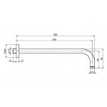 Arm 30cm Wall-mounted material: Brass, color: Chrome surface: Glossy Shower arms Arm 30cm Wall-mounted material: Brass, color: Chrome surface: Glossy Shower arms