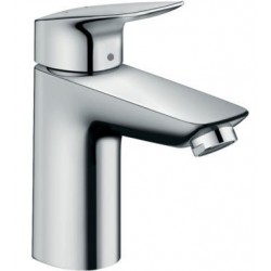Wash basin tap Deck-mounted material: Brass mixer With pop-up waste set Μ size 100, color: Chrome surface: Glossy
