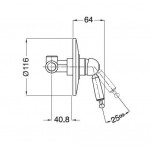 Shower tap Wall-mounted concealed - complete set 1 way material: Brass mixer With plate without hand shower, hose and holder, color: Chrome surface: Glossy Wall-mounted - external part