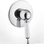 Shower tap Wall-mounted concealed - complete set 1 way material: Brass mixer With plate without hand shower, hose and holder, color: Chrome surface: Glossy Wall-mounted - external part