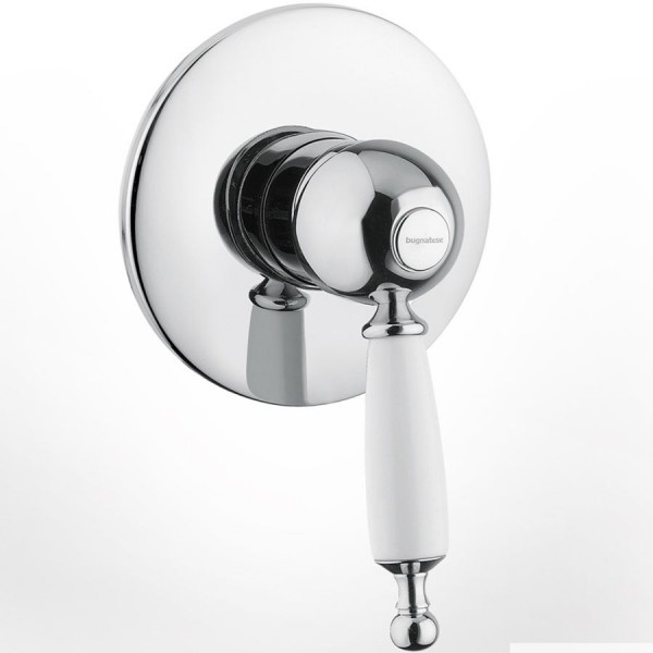 Shower tap Wall-mounted concealed - complete set 1 way material: Brass mixer With plate without hand shower, hose and holder, color: Chrome surface: Glossy Wall-mounted - external part