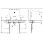 Wash basin tap Deck-mounted dual-level L size material: Inox Without waste Black Metal Brushed PVD, color: Black surface: Matt Deck-mounted
