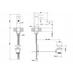 Wash basin tap Deck-mounted material: Inox mixer S size With pop-up waste set Brushed Steel, color: Chrome surface: Brushed Deck-mounted Wash basin tap Deck-mounted material: Inox mixer S size With pop-up waste set Brushed Steel, color: Chrome surface: Brushed Deck-mounted