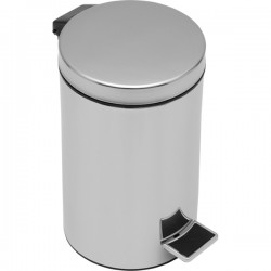 Waste bin material: Brass 12 lt Closed Floor standing, color: Chrome surface: Glossy Dustbins