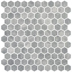 Pool mosaic 2,5x2,5 Spain, shape: Hexagon 1st choice, hue: Grey Mosaics for pool