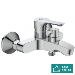 Bathtub tap Wall-mounted exposed material: Brass without hand shower, hose and holder mixer, color: Chrome surface: Glossy Wall-mouned exposed