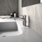 Wash basin tap Deck-mounted material: Brass mixer S size With push-open waste set, color: Chrome surface: Glossy Deck-mounted
