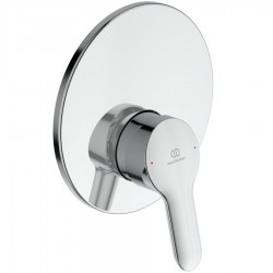 Shower tap Wall-mounted concealed - complete set 1 way material: Brass mixer With plate without hand shower, hose and holder, color: Chrome surface: Glossy Wall-mounted - external part
