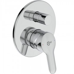 Shower tap Wall-mounted concealed - complete set 2 way material: Brass mixer With plate without hand shower, hose and holder, color: Chrome surface: Glossy