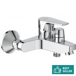 Bathtub tap Wall-mounted exposed material: Brass without hand shower, hose and holder mixer, color: Chrome surface: Glossy Wall-mouned exposed