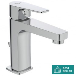 Wash basin tap Deck-mounted material: Brass mixer With pop-up waste set Μ size, color: Chrome surface: Glossy Deck-mounted