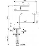Wash basin tap Deck-mounted material: Brass mixer Without waste Μ size, color: Chrome surface: Glossy Deck-mounted