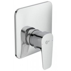 Shower tap Wall-mounted concealed - complete set 1 way material: Brass mixer With plate without hand shower, hose and holder, color: Chrome surface: Glossy Wall-mounted - external part