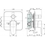 Shower tap Wall-mounted concealed - complete set 2 way material: Brass mixer With plate without hand shower, hose and holder, color: Chrome surface: Glossy