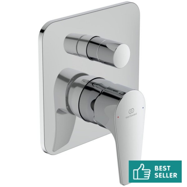 Shower tap Wall-mounted concealed - complete set 2 way material: Brass mixer With plate without hand shower, hose and holder, color: Chrome surface: Glossy Wall-mounted - external part Shower tap Wall-mounted concealed - complete set 2 way material: Brass mixer With plate without hand shower, hose and holder, color: Chrome surface: Glossy Wall-mounted - external part