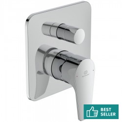 Shower tap Wall-mounted concealed - complete set 2 way material: Brass mixer With plate without hand shower, hose and holder, color: Chrome surface: Glossy Wall-mounted - external part