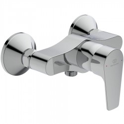 Shower tap Wall-mounted exposed material: Brass mixer without hand shower, hose and holder, color: Chrome surface: Glossy Wall-mouned exposed