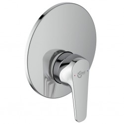 Shower tap Wall-mounted concealed - complete set 1 way material: Brass mixer With plate without hand shower, hose and holder, color: Chrome surface: Glossy Wall-mounted - external part