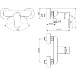 Shower tap Wall-mounted exposed material: Brass mixer without hand shower, hose and holder, color: Chrome surface: Glossy Wall-mouned exposed Shower tap Wall-mounted exposed material: Brass mixer without hand shower, hose and holder, color: Chrome surface: Glossy Wall-mouned exposed