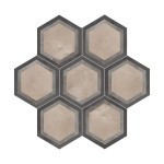 Patchwork tile 21,6x25 Italy, shape: Hexagon 1st choice surface: Matt naturale, 9mm, hue: Mix Patchworks