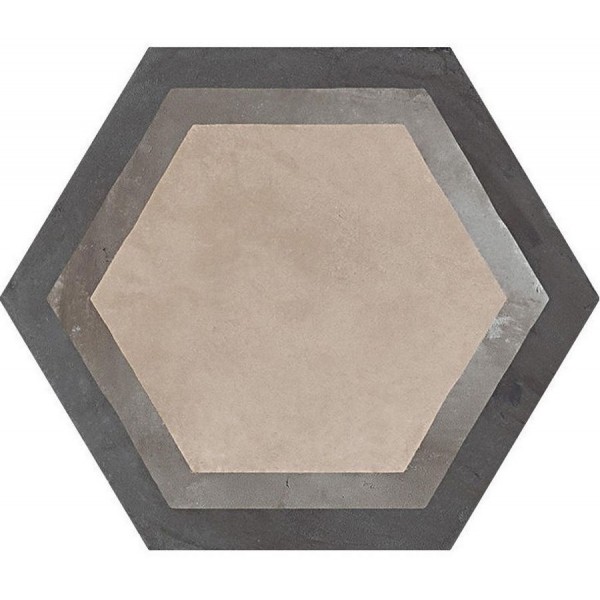 Patchwork tile 21,6x25 Italy, shape: Hexagon 1st choice surface: Matt naturale, 9mm, hue: Mix Patchworks