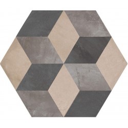 Patchwork tile 21,6x25 Italy, shape: Hexagon 1st choice surface: Matt naturale, 9mm, hue: Mix