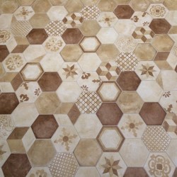 Patchwork πλακιδίου 21,6x25 Ιταλίας, σχήμα: Εξάγωνο Α’ διαλογής επιφάνεια: Ματ naturale,9mm, απόχρωση: Mix Patchwork