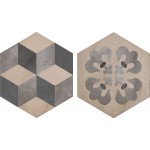 Patchwork πλακιδίου 21,6x25 Ιταλίας, σχήμα: Εξάγωνο Α’ διαλογής επιφάνεια: Ματ naturale, 9mm, απόχρωση: Mix Patchwork