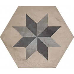 Patchwork πλακιδίου 21,6x25 Ιταλίας, σχήμα: Εξάγωνο Α’ διαλογής επιφάνεια: Ματ naturale, 9mm, απόχρωση: Mix Patchwork