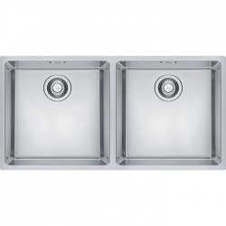 Sink Stainless (Steel) 82,5x40 material: Inox surface: Matt free Slim top / Flushmount 2 cabinet, color: Chrome Stainless steel