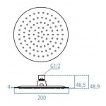 Shower head Wall-mounted / Ceiling-mounted 20x20 material: Brass, style: 1 spray, color: Chrome surface: Glossy Overhead showers