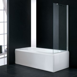 Καμπίνα μπανιέρας ευθύγραμμη 80x140 6mm σταθερή με βραχίονα επιφάνεια: Γυαλιστερή, χρώμα: Χρωμέ Ευθύγραμμες